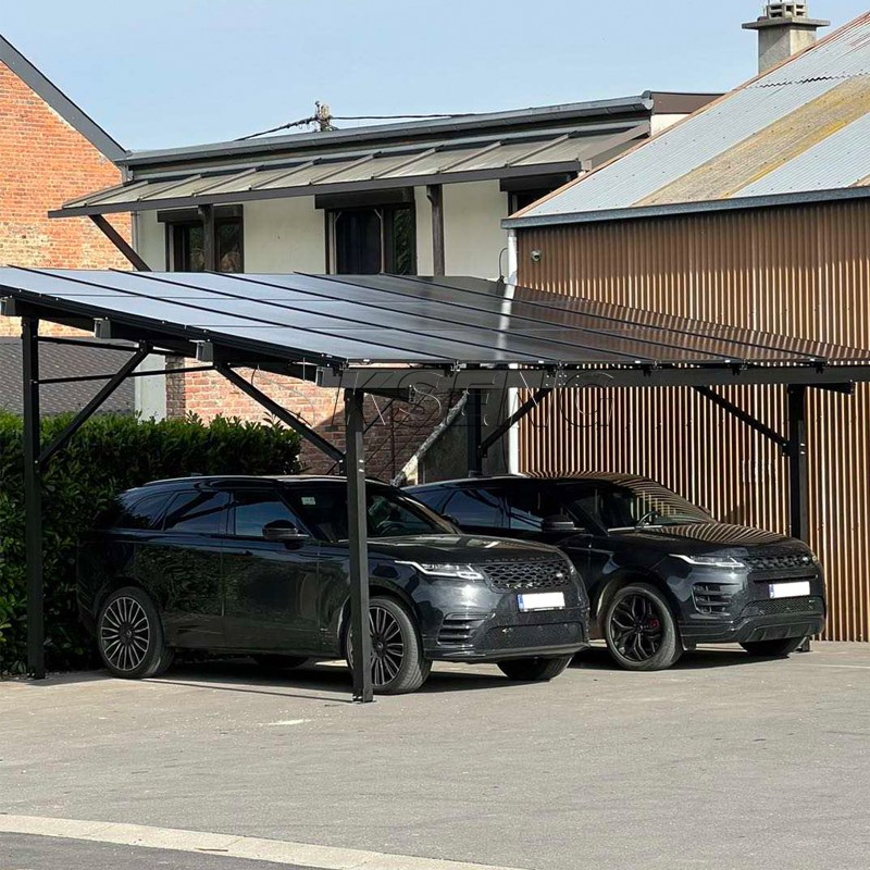 black aluminum solar carport