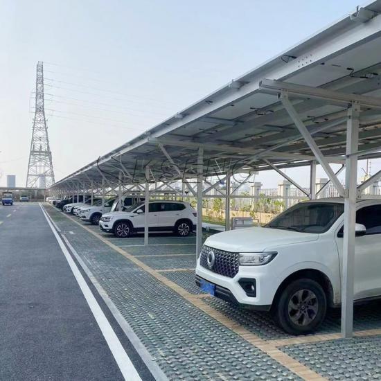 Aluminum solar carport structure for commercial parking areas and solar energy generation