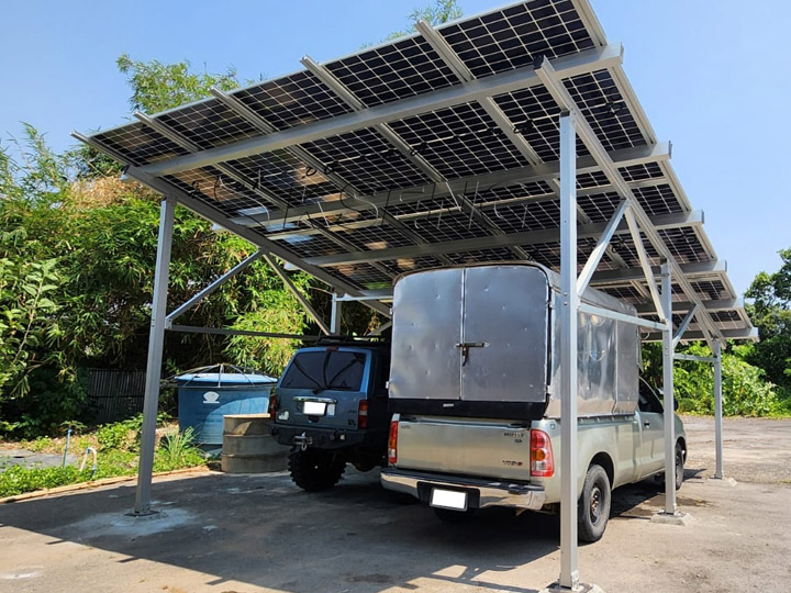 9.4KW-Waterproof Aluminum Solar Carport in Thailand