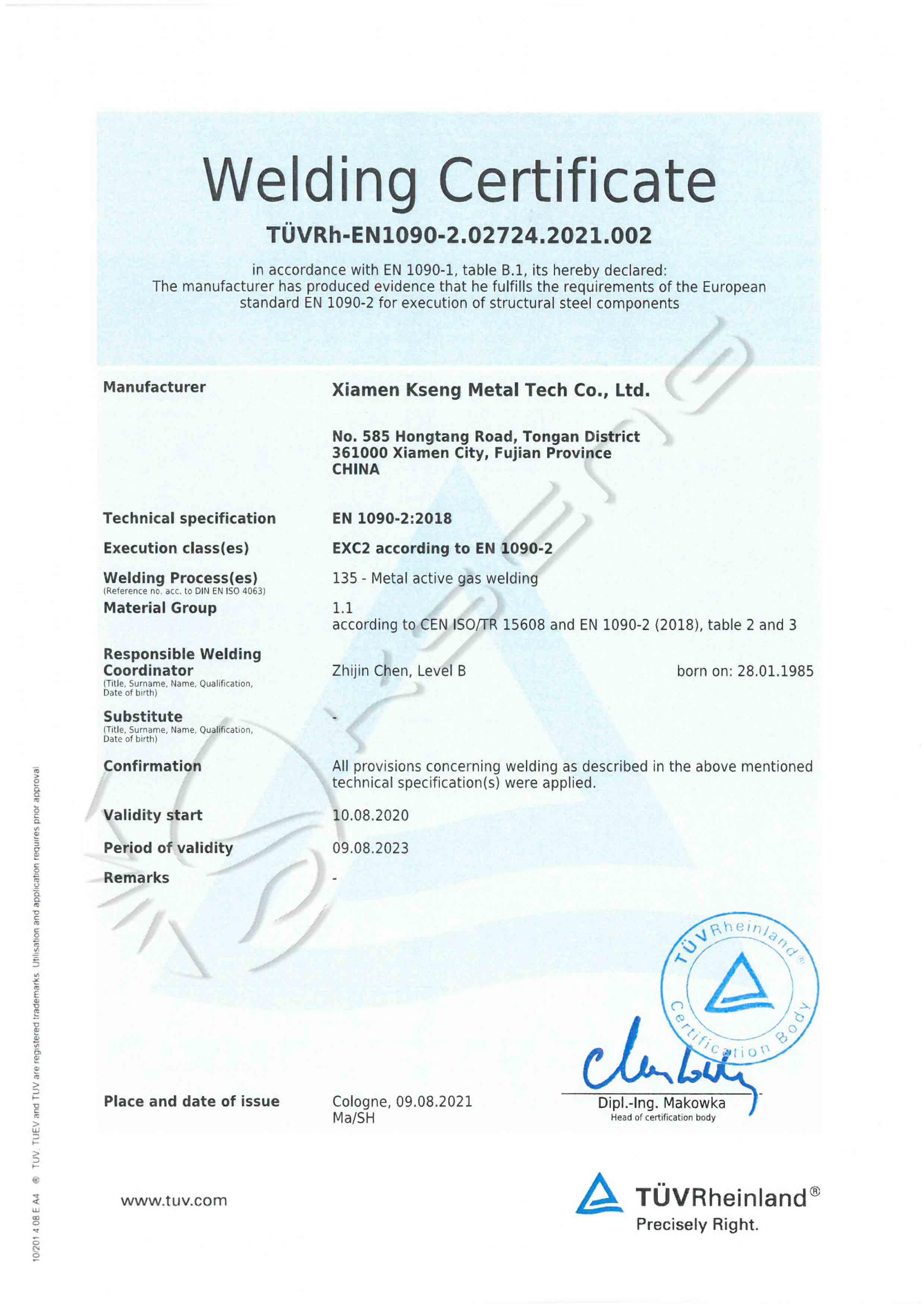 2021.08——Welding Certification