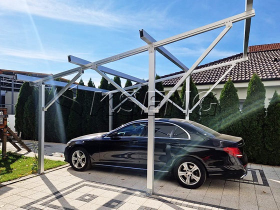 8.3KW - Aluminum Solar Carport Solution in Serbia