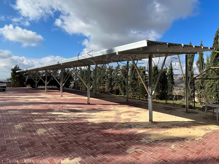 40KW- Waterproof Aluminum Solar Carport in Palestine