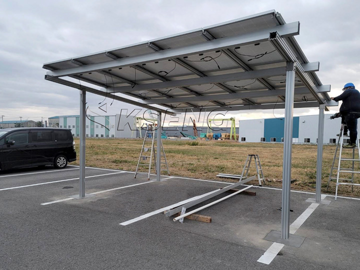 4.9KW-Waterproof Aluminum Solar Carport in Japan